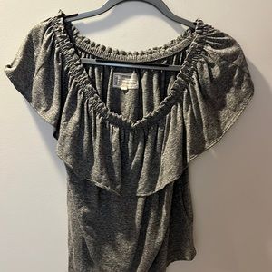 Off the shoulder grey top size small current and Elliot